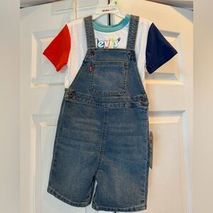 Levi's Kids Blue Denim Overalls 2 pc set